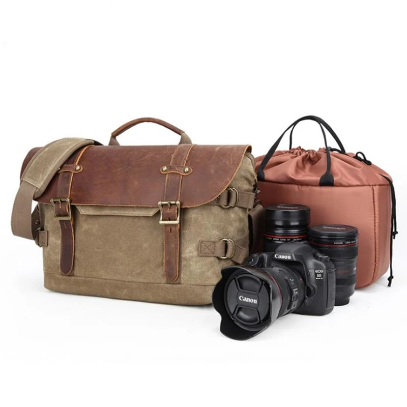 

2019 European Retro Waterproof Batik Canvas Bag Single Shoulder Digital Camera Bag Diagonal Digital Camera SLR Bag Travel Bags