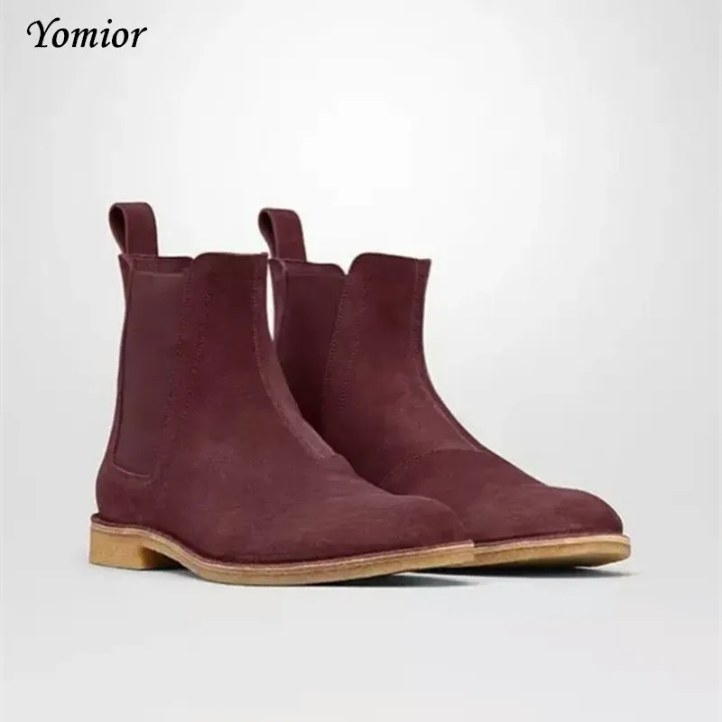 Handmade Men Chelsea Boots Vintage Casual Boots All-matching Kanye West Spring Luxury Platform Wedding Party Shoe Sneakers