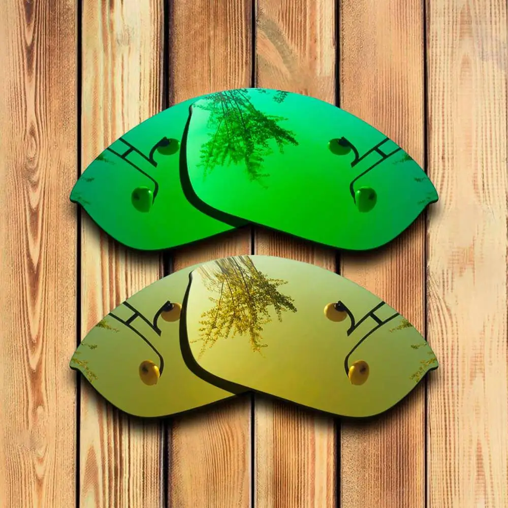 Green -Yellow Mirror 2 пары точно вырезанные поляризованные Сменные линзы для полукуртки 2,0 солнцезащитных очков-много цветов - Цвет линз: Green -Yellow Mirror