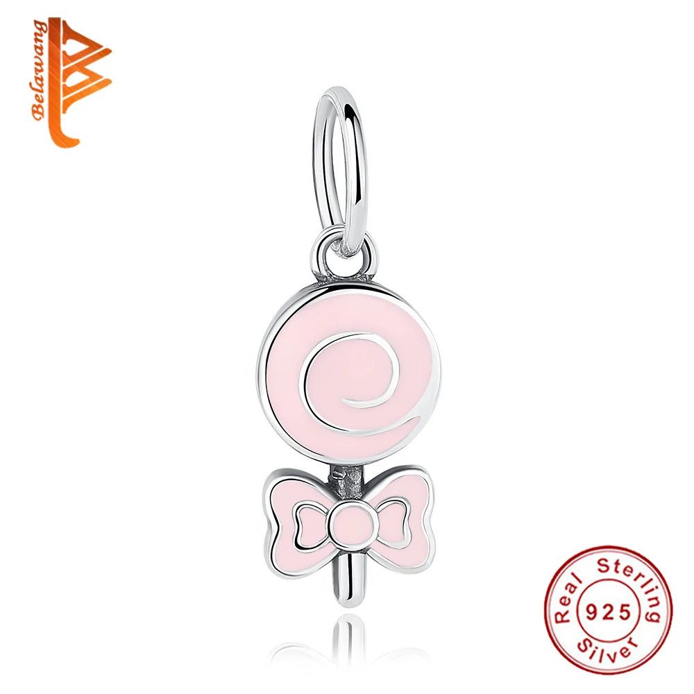 

BELAWANG Trendy New 925 Sterling Silver Sweet Lollipop Candy Sweetie Pendant Charms fit Charm Bracelets DIY Jewelry