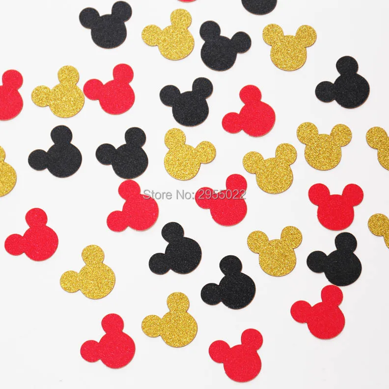 

1 inch Glitter Mickey Mouse Confetti,Mickey First Birthday Party,Mickey Mouse Party ,Glitter Confetti, Table Scatter