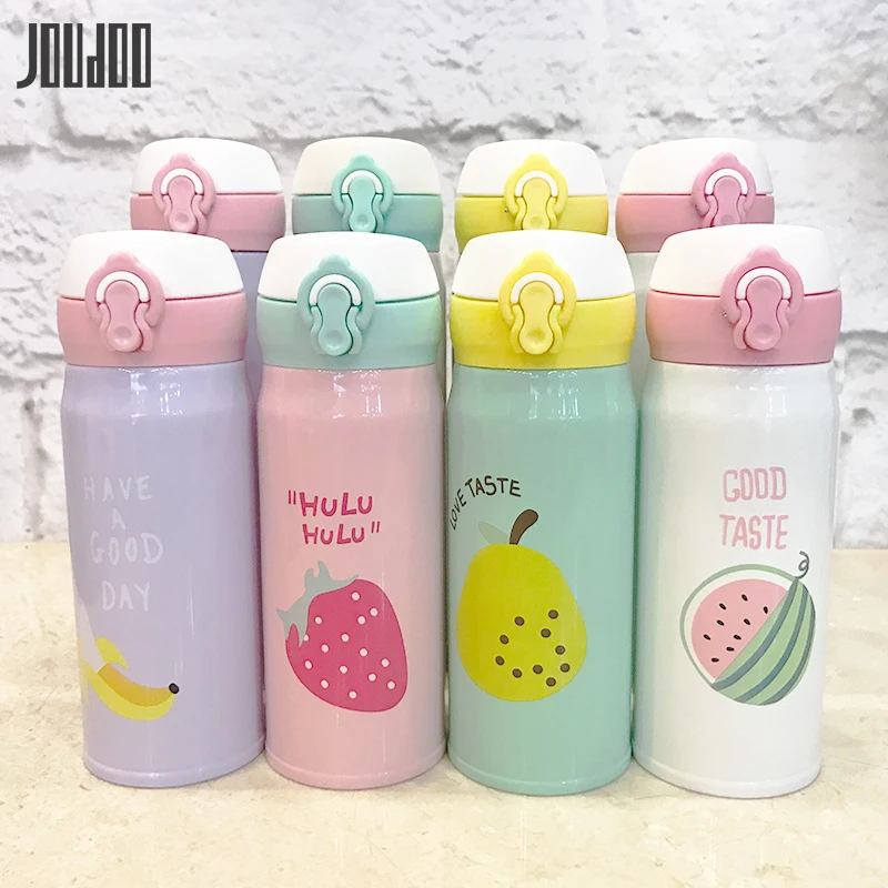 

Korean Creative Fruit Bouncing Cover Insulation Cup Stainless Steel Thermos Bottle Portable Student Fruit Pattern Water Bottle35