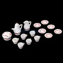 15 шт. кукольный домик миниатюрная столовая посуда фарфоровый чайный сервиз