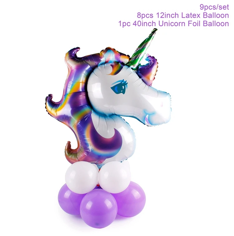 QIFU Pin The Horn On The Unicorn Вечерние игры для детей на день рождения вечерние принадлежности для игры в Единорог вечерние украшения в виде единорога - Цвет: purple  unicorn set