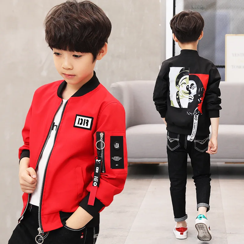  Spring Autumn Jackets for Boy Coat Bomber Jacket Army Green Boy's Windbreaker Jacket Multicolor Kid