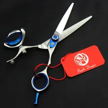 600#5,5 ''/6'' бренд фиолетовый дракон Высший сорт Парикмахерские ножницы 440C Dentation резка ножницы Thinning ножницы для волос