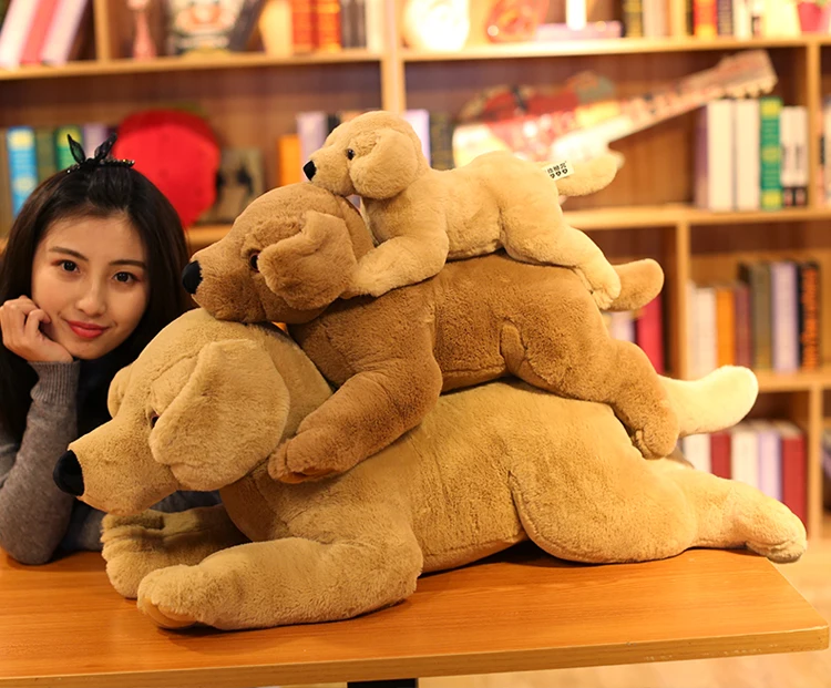Dorimytrader Pop Simulation Animal Labrador Plush Toy Giant Stuffed Cartoon Golden Retriever Dog Doll Pillow for Baby Birthday Gift 31inch 80cm DY50448 (7)
