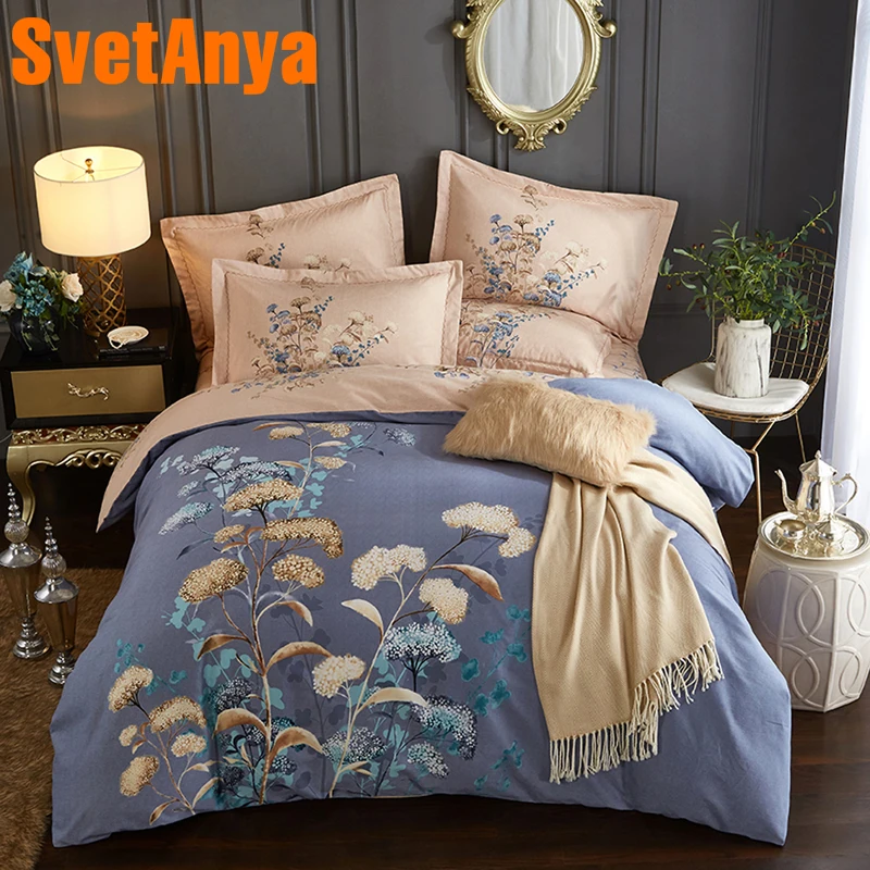 

Svetanya Sanding Cotton Bedding Linen Plants Printed Queen King Full Double Size ( Sheet Pillowcase Quilt Cover Sets )