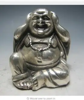 

Chinese Silver Bronze Maitreya Buddha statue Silver zmr bronze factory outlets