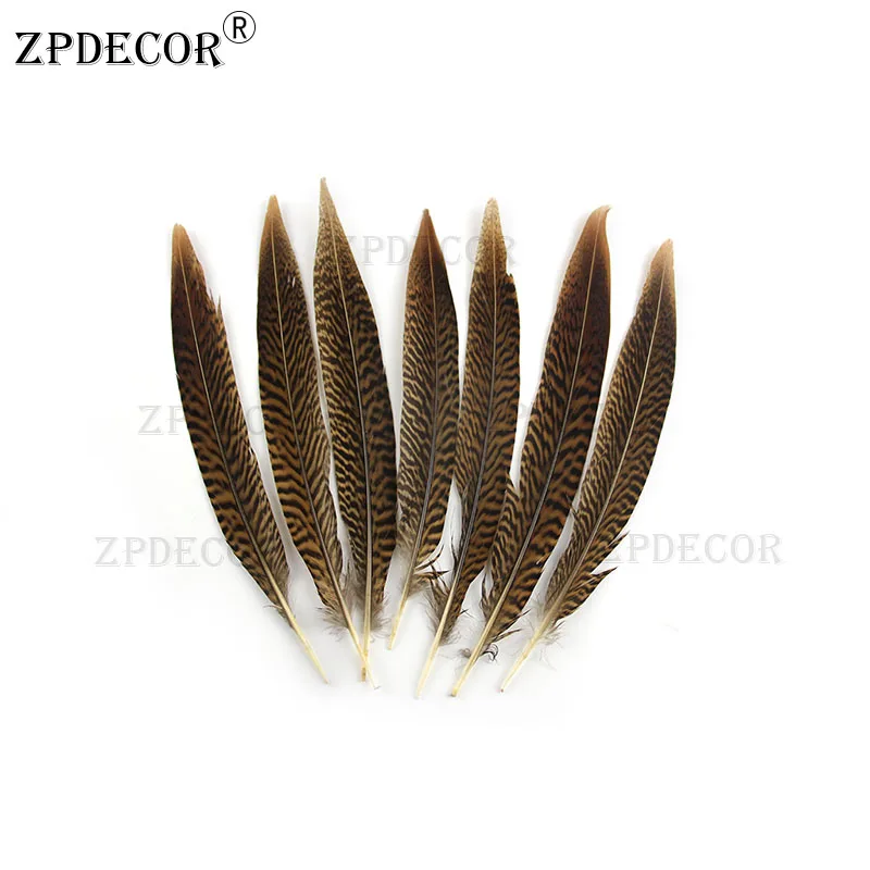 ZPDECOR 8 10 дюймов 20 25 см золотые перья фазана для изготовления ювелирных изделий