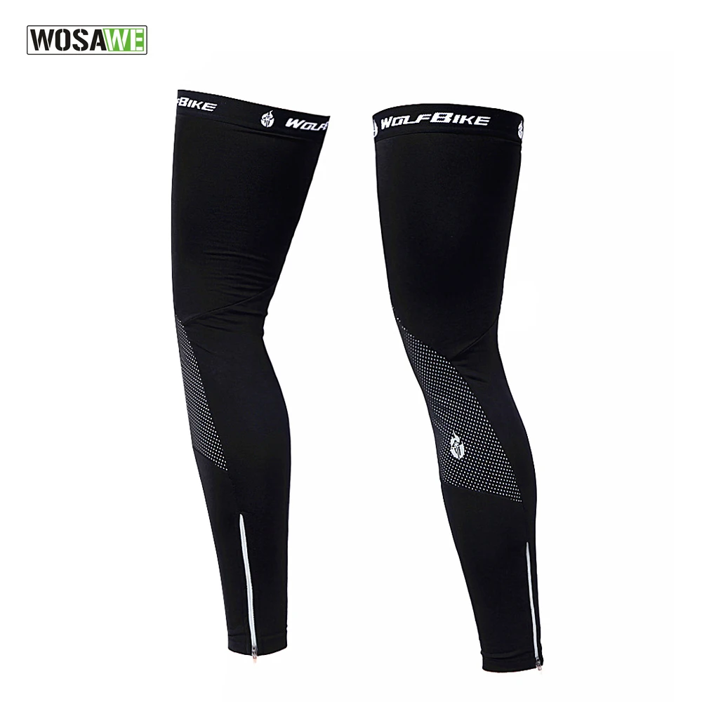WOSAWE Unisex Thermal Fleece Cycling Leg Warmers Winter Windproof
