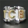 2017 Cool Big Golden TCB Ring 316L Stainless Steel Mens Fashion Motor Biker Ring 1