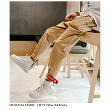 Магазин Sinicism Японская уличная одежда Спортивные штаны мужские эластичные джоггеры Харадзюку с талией мужские повседневные Модные шаровары цвета хаки