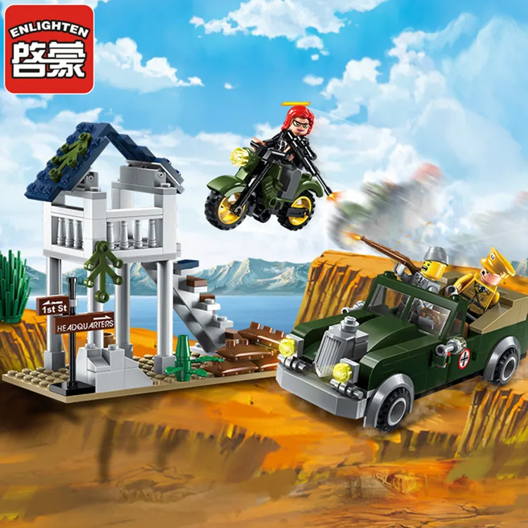 

Enlighten 1708 206pcs Military Series Combat Zone Special Assignment Gun Battle Enlighten Building Block