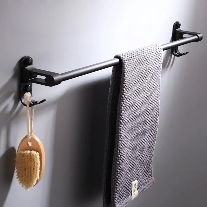 

European design New Style Black single pole bathroom hardware pendant single pole towel rack bathroom accessories 999SG