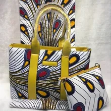 Nueva Desgin Elgent Toma de Tejido Bolso de Cera Y Cera Tela conjunto de Moda de Verano Bolso de Cera Y Cera Tela Set DF-410