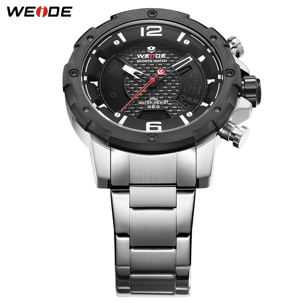WEIDE Мужская Спортивная модная модель аналоговый ЖК кварцевые часы для мужчин t