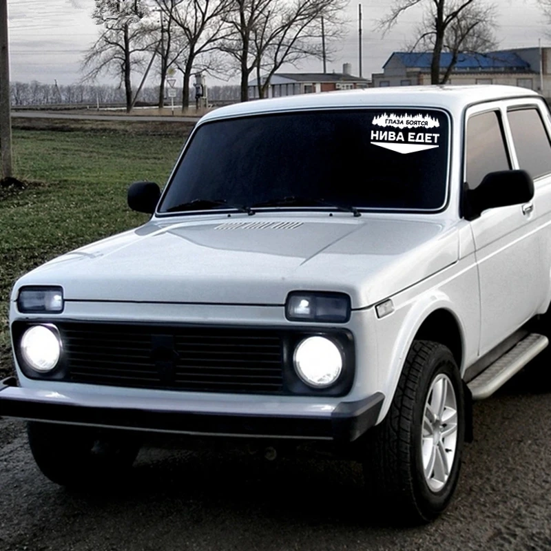 CS-257#15*24.7cm 20*33cm Eyes are afraid. Niva is going funny car sticker and decal silver/black vinyl auto car stickers