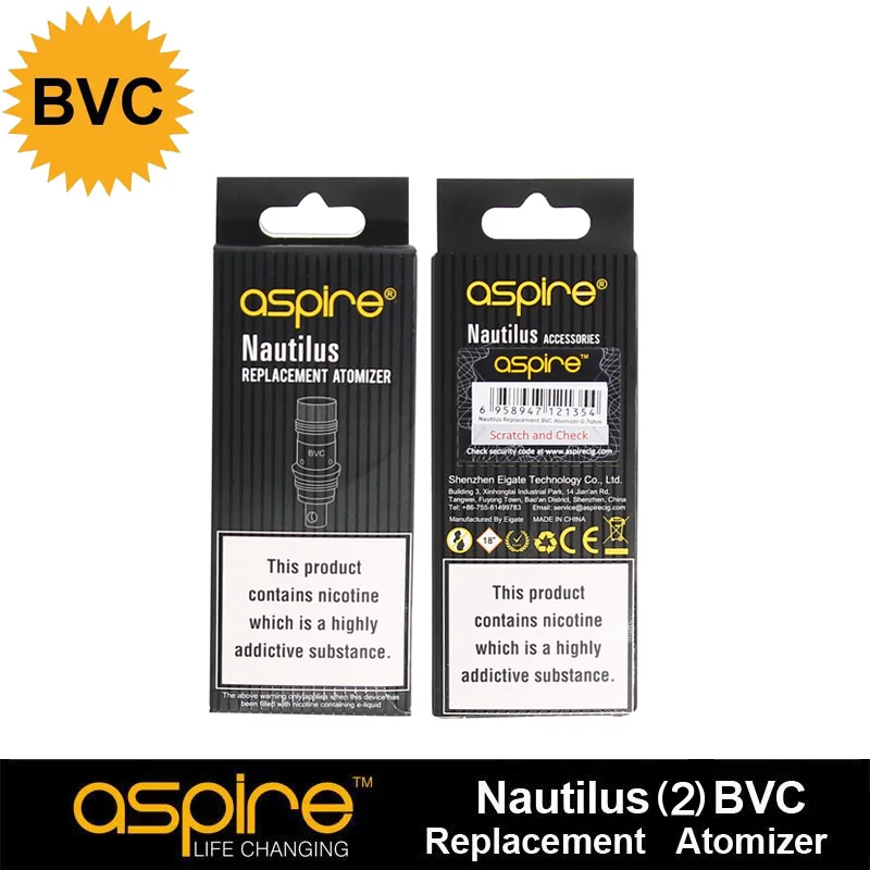 Electronic Cigarette Aspire Mini Nautilus (3) BVC Coils Head Atomizer Vape