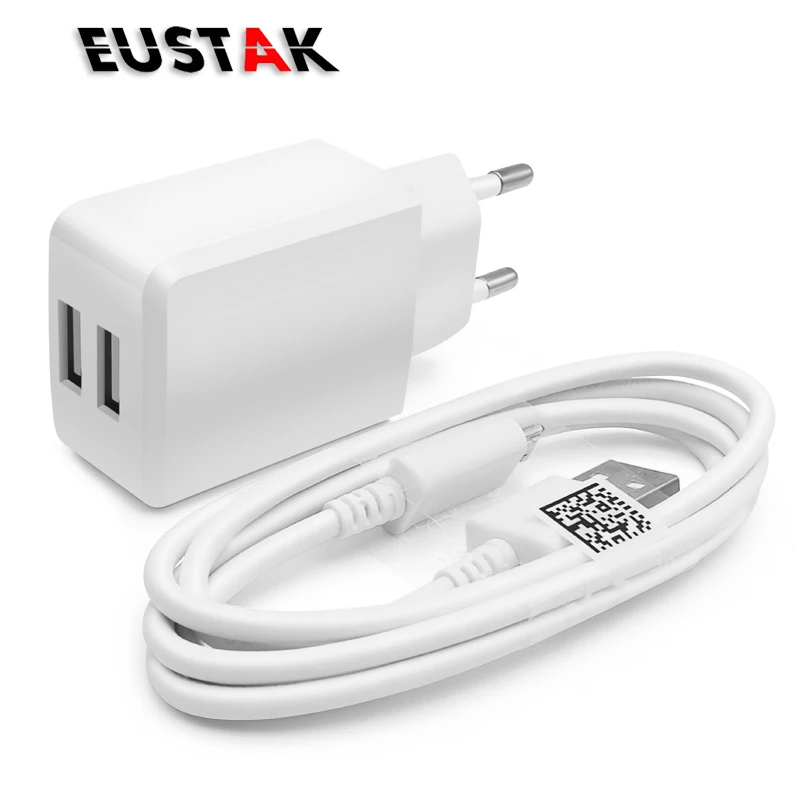 Eustak 5 فولت 2a المزدوج ميناء usb شاحن السفر الحائط usb المحمول تهمة شاحن الهاتف لسامسونج غالاكسي s3 4 xiaomi هواوي lg قرص