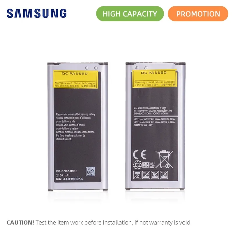 

Original Battery for Samsung GALAXY S5 mini Battery G800 G800F G800H EB-BG800BBE 2100mAh Full Capacity