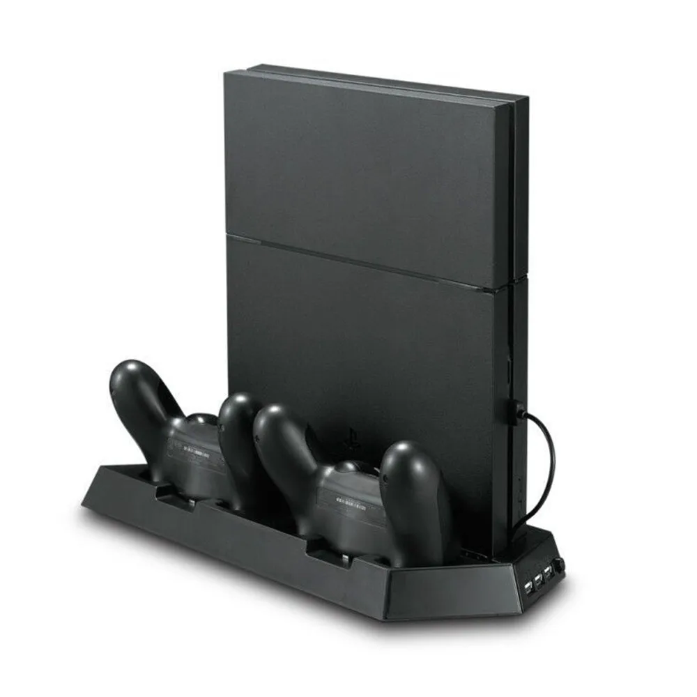 Nejnovější vertikální stojan chladicí ventilátor nabíječka pro PS4 Slim & PS4 konzole w / duální nabíjecí stanice pro Playstation 4 řadiče w / U