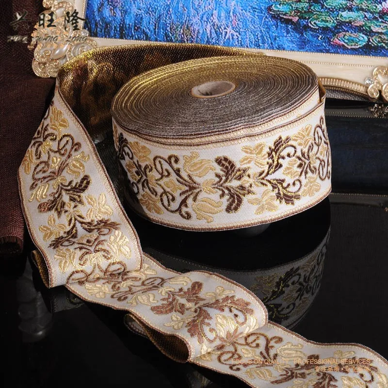 

XWL 25M/Lot 6cm Wide Flower Jacquard Curtain Lace Trims Belt Curtain Accessories DIY Sew Sofa Cushion Lace Ribbon Trim Decor