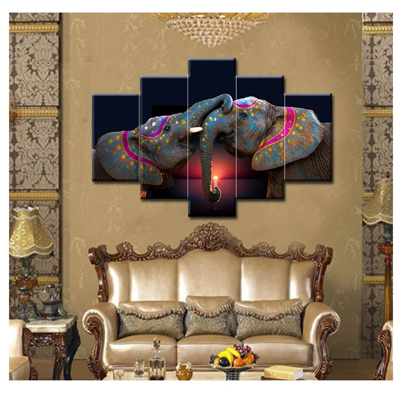 

5D DIY Full Square Diamond Painting "Elephant family" Multi-picture Combination diamond Embroidery Cross Stitch Mosaic Decor