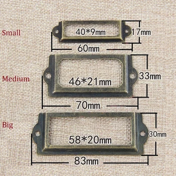 

50PCS Library File Card Catalog Index Cabinet File Box Index File Tag Plate