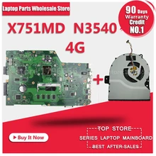 R752MD Motherboard X751MD rev2 0 Mainboard k751M K751MA X751MA R752M processor N3530 with 4G memory on