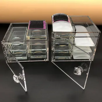 

8 Layers 6 Layers Eyelash Extension Screen Acrylic Case Eyelash Cosmetic Makeup Storage Box Eyelashes Holder Hot Sale
