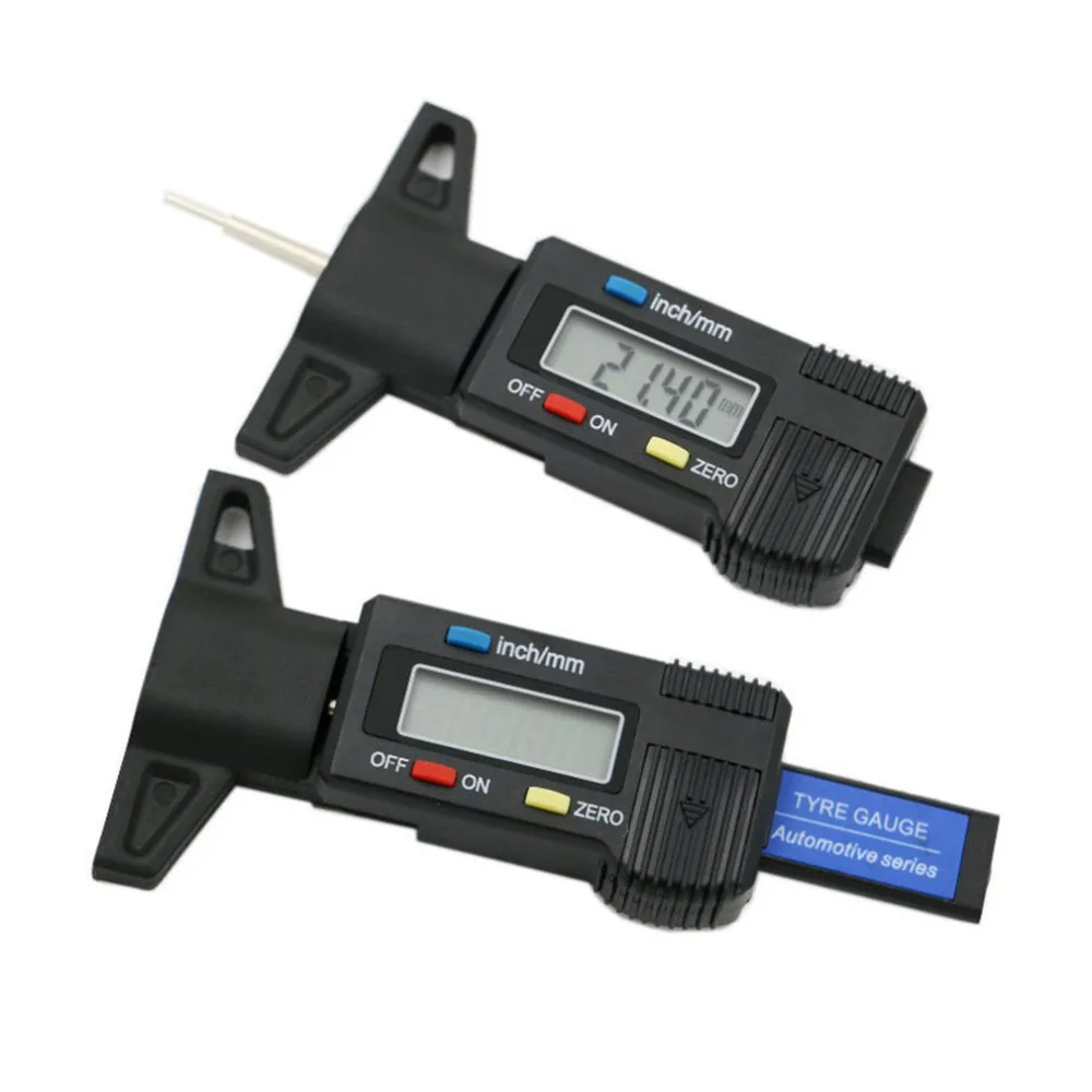 Digital Depth Gauge Tyre Tire Tester LCD Tread 0 25.4mm Meter Measurer