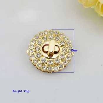 

5 pcs/lot Handbags hardware accessories upscale female bag set auger crystal flower shaped lock twist lock