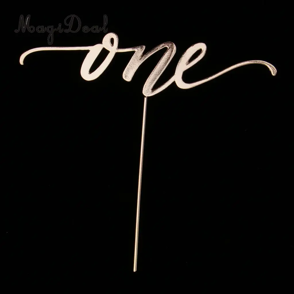 Golden Crystal ONE Cake Topper 1st First Birthday Cake Topper Birthday Decor
