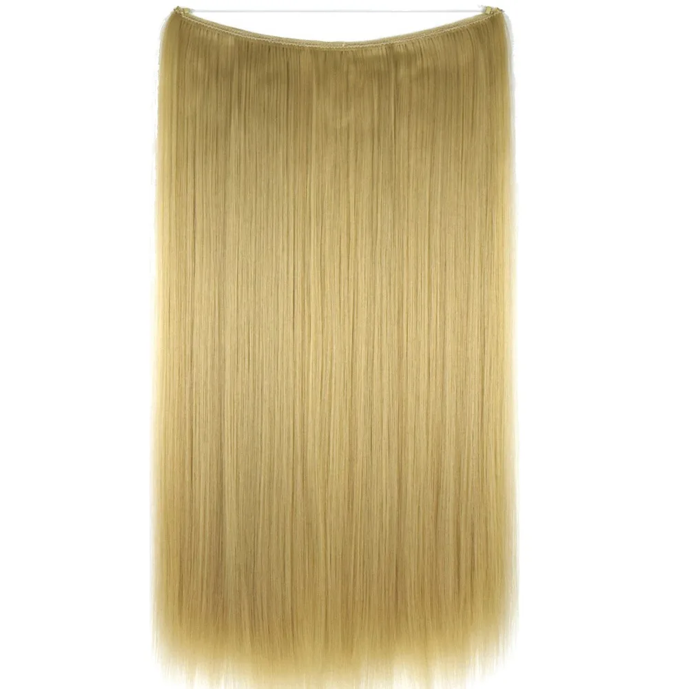 

TOPREETY Heat Resistant B5 Synthetic Fiber 20" 50cm 50g Silky Straight Elasticity Invisible Wire Halo Hair Extensions