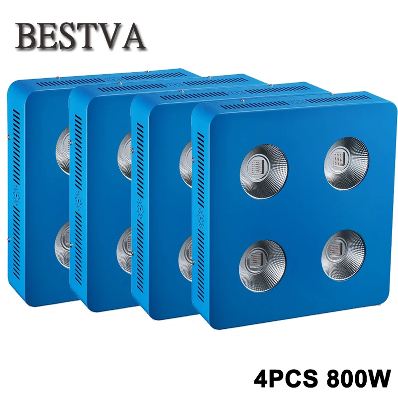 4PCS Full Spectrum COB LED Grow Light for Indoor Plant Vegetative Flowering, 800W plant led grow light COB for hydroponics