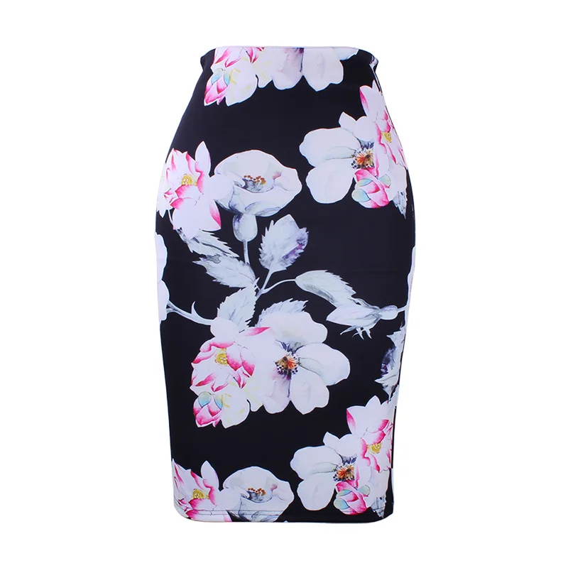 Новое поступление; винтажные, в богемском стиле с цветочным принтом женские юбки-карандаш S-4XL модные женские туфли облегающее длинные юбки для девочек Летняя стильная юбка тонкий низ - Цвет: WWP0070