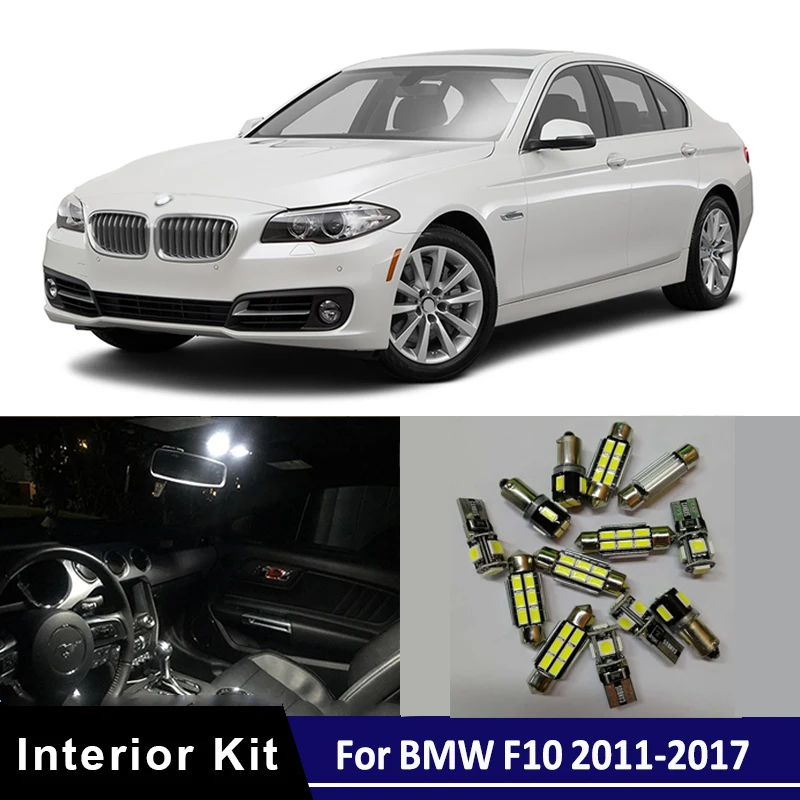 Us 13 39 31 Off 11pcs Canbus White Led Bulbs Interior Light Package Kit For 2011 2017 Bmw F10 528i 535i 550i Map Dome Trunk License Plate Lights In