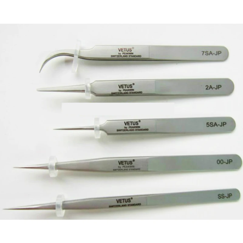 

2pcs Stainless steel tweezers with forceps of tweezers to repair precision eyelash tweezers