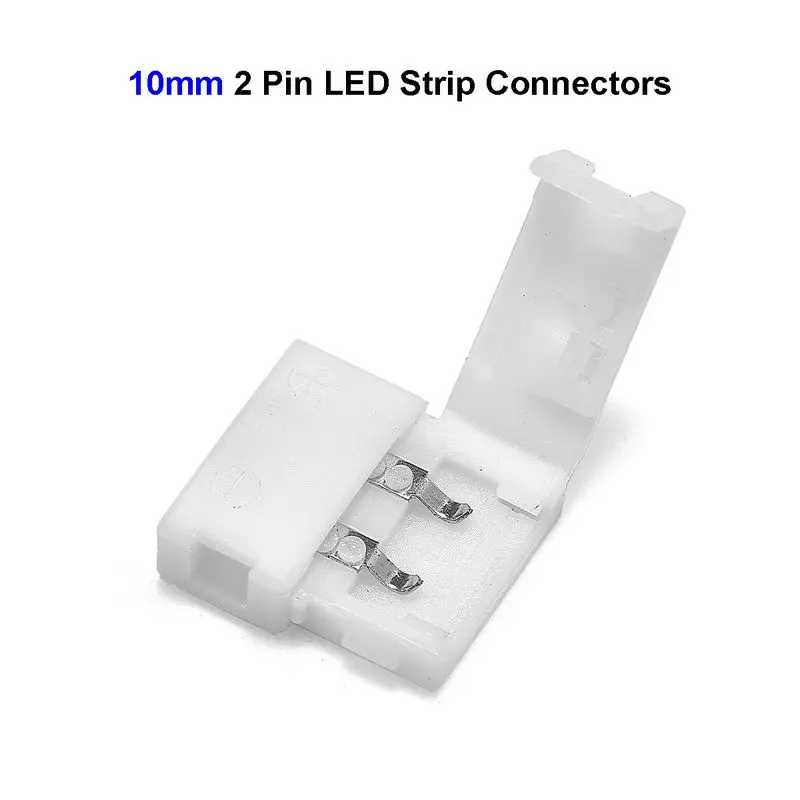 500pcs 8mm 10mm 2 Pin LED Strip Connector 4pin 10mm Connector Free Welding For SMD 5050 5630 Single Color LED Strip Lights