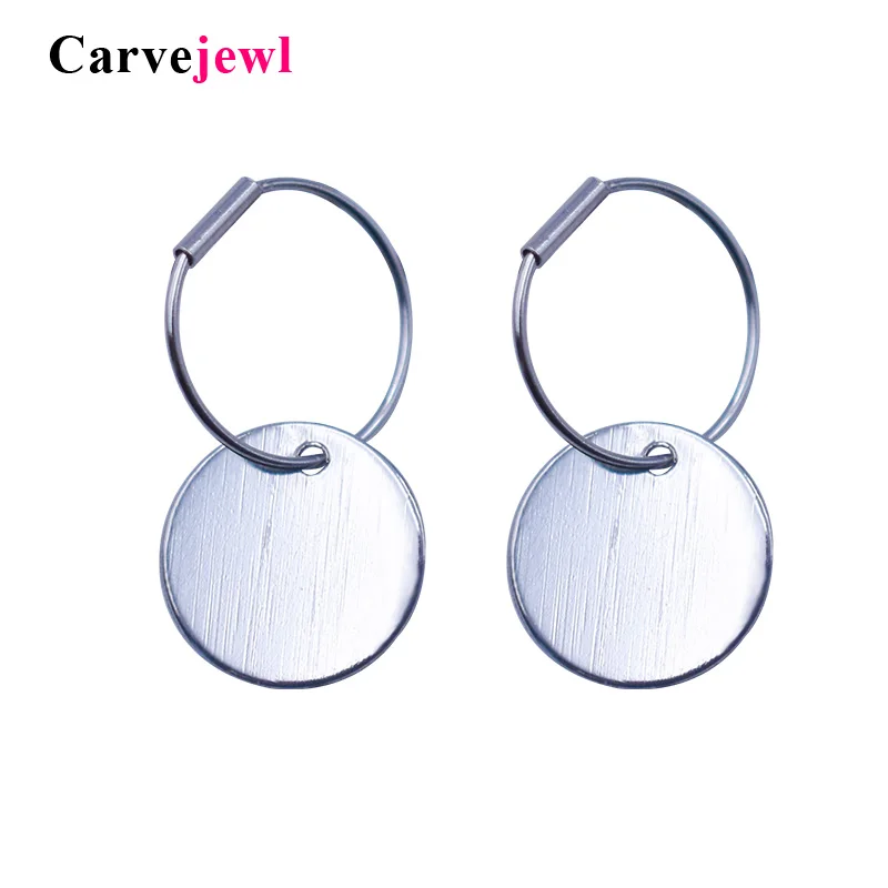 Висячие серьги Carvejewl круглые серьги-подвески с матовым диском висячие для женщин