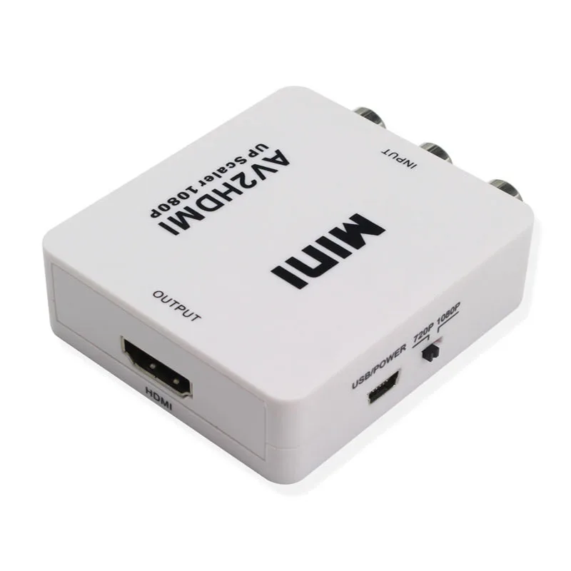  RCA AV a HDMI Audio Converter Adattatore Full HD Femmina a Femmina Mini Composite CVBS a HDMI AV2HD