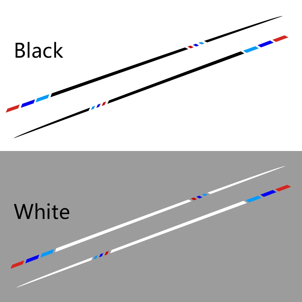 2 шт. Автомобильные Боковые Полосатые наклейки Авто Виниловая пленка наклейки для автомобиля Audi BMW Ford VW Toyota Renault Mercedes аксессуары для тюнинга автомобиля