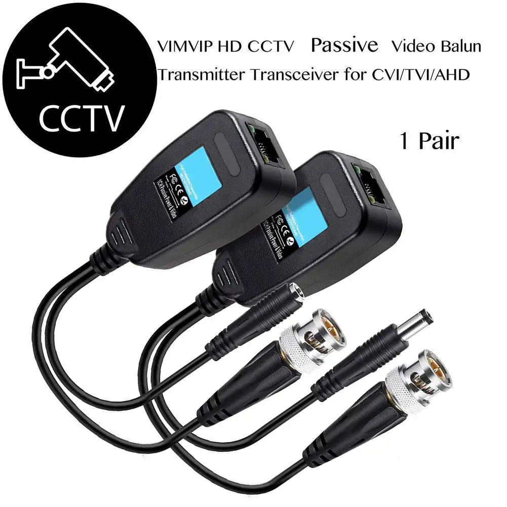2pcs HD коаксиальный передатчик с витой парой видео источник питания 2 в 1 мониторинг сетевой кабель на BNC адаптер r20