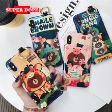 

Superdope cute cartoon uncle brown bear trunk phone cover For iPhone 6s 7 8Plus For Apple XR xsmax fundas battery coque