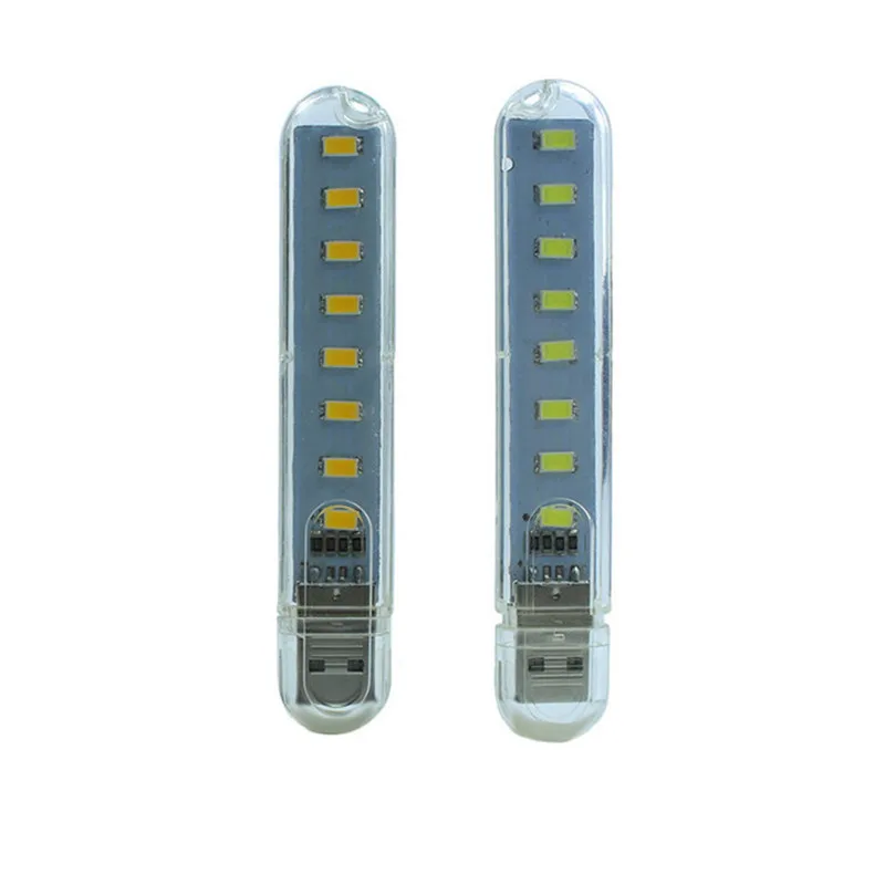 

2pcs/ 8 Leds 5730 Mini USB night light Portable light 100mm home emergency lamp compatible with Computer,Laptop,Power bank