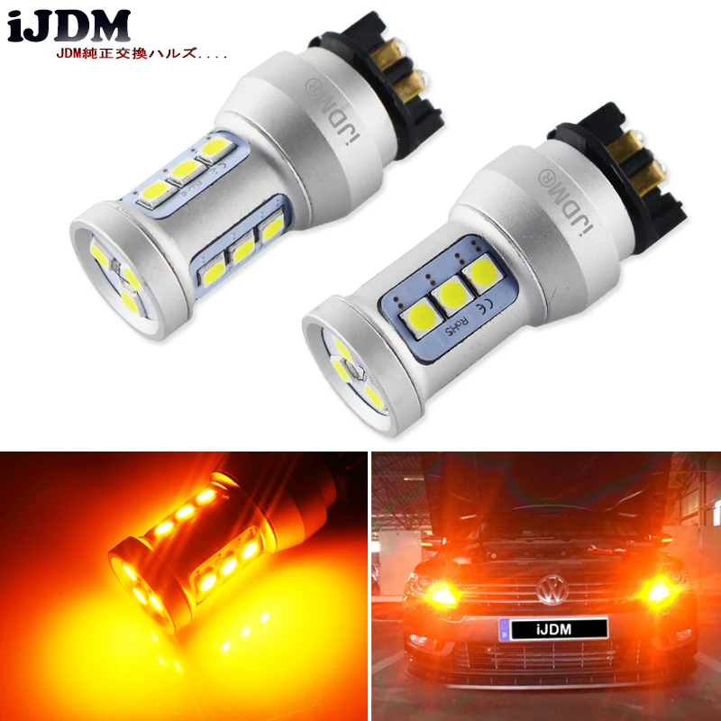 Ijdm 黄色と琥珀色のled電球 Pwy24w エラーなし アウディa3 A5 Q3 Vw Mk7 ゴルフ Cc フォードフュージョン用のウインカーライト Vw Vw Free Golfled Aliexpress