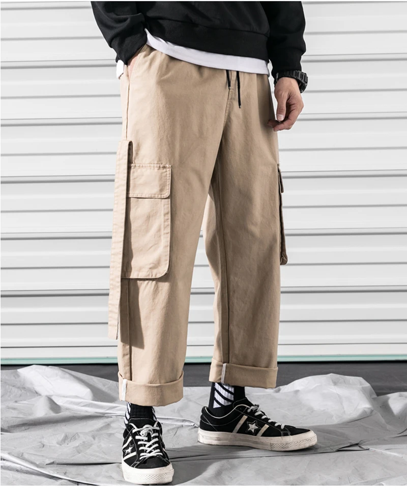 Korean Streetwear Harajuku Pants Men Fashion Street Style Cargo Pants  (31)