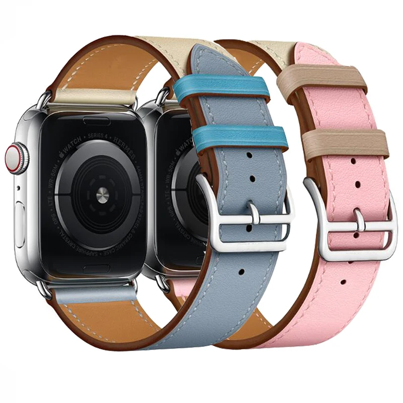 42 мм 38 кожаный ремешок для Apple Watch Band 40 44 iWatch 4 3 2 1 спортивный пояс|Ремешки часов| |