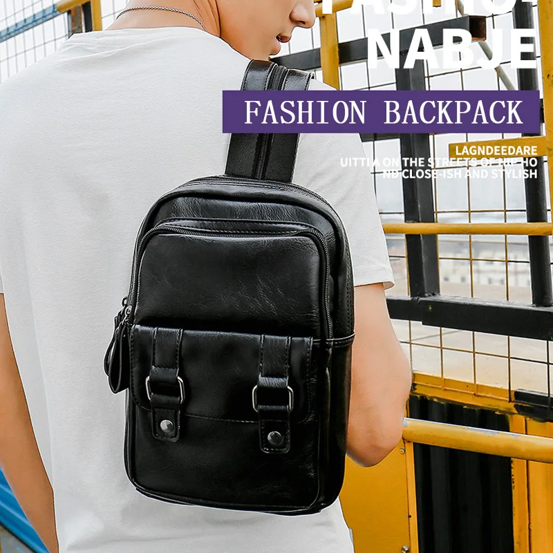 

Men Shoulder Bags New Fashion Crossbody Bag High-quality PU Messenger Bags Variable Shoulder Strap Leisure Trend Chest Bag Male